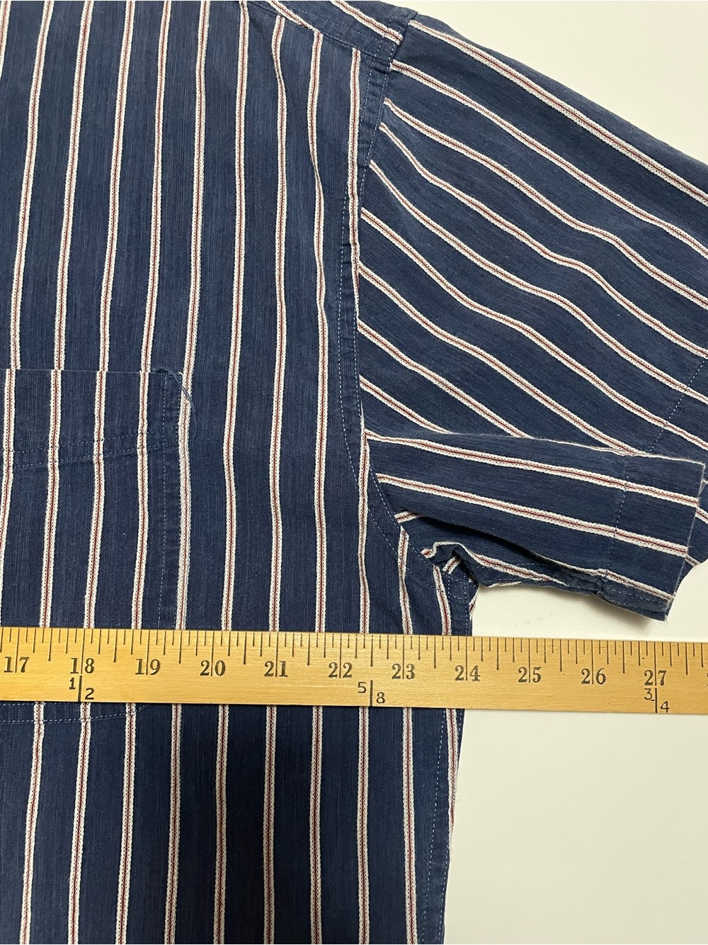Ralph Lauren Polo Men’s Navy Cotton Striped Short-Sleeve Button-Down Shirt L - Picture 5 of 5